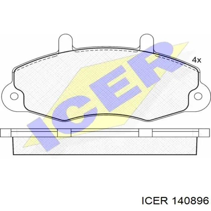 Колодки гальмівні передні, дискові 140896 Icer