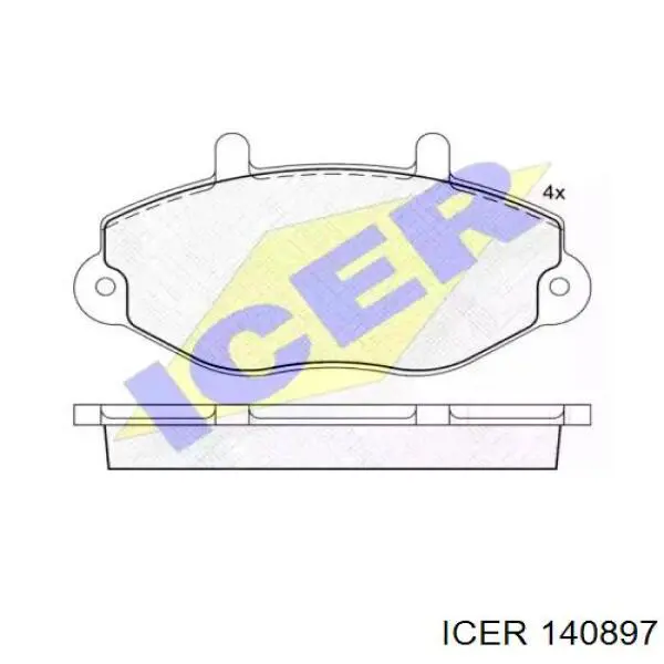 Колодки гальмівні передні, дискові 140897 Icer