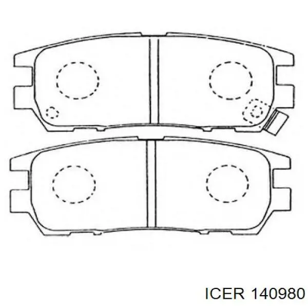 Задні гальмівні колодки 140980 Icer