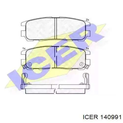 140991 Icer Колодки гальмівні задні, дискові