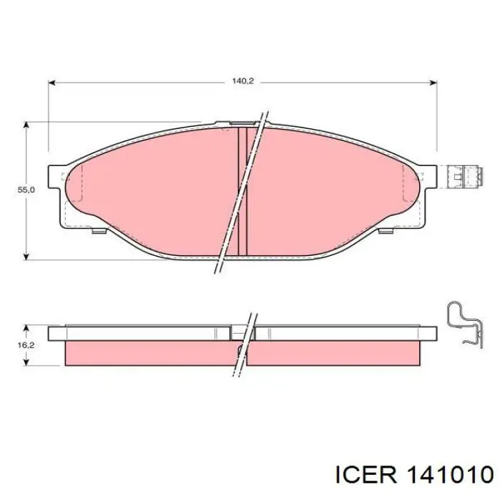 141010 Icer колодки гальмівні передні, дискові