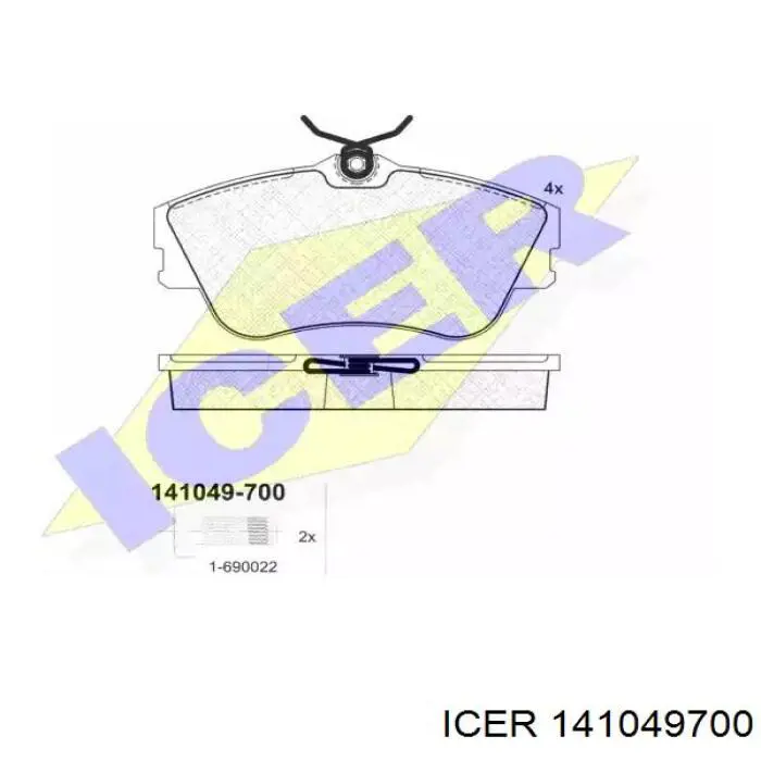 Передні тормозні колодки 141049700 Icer