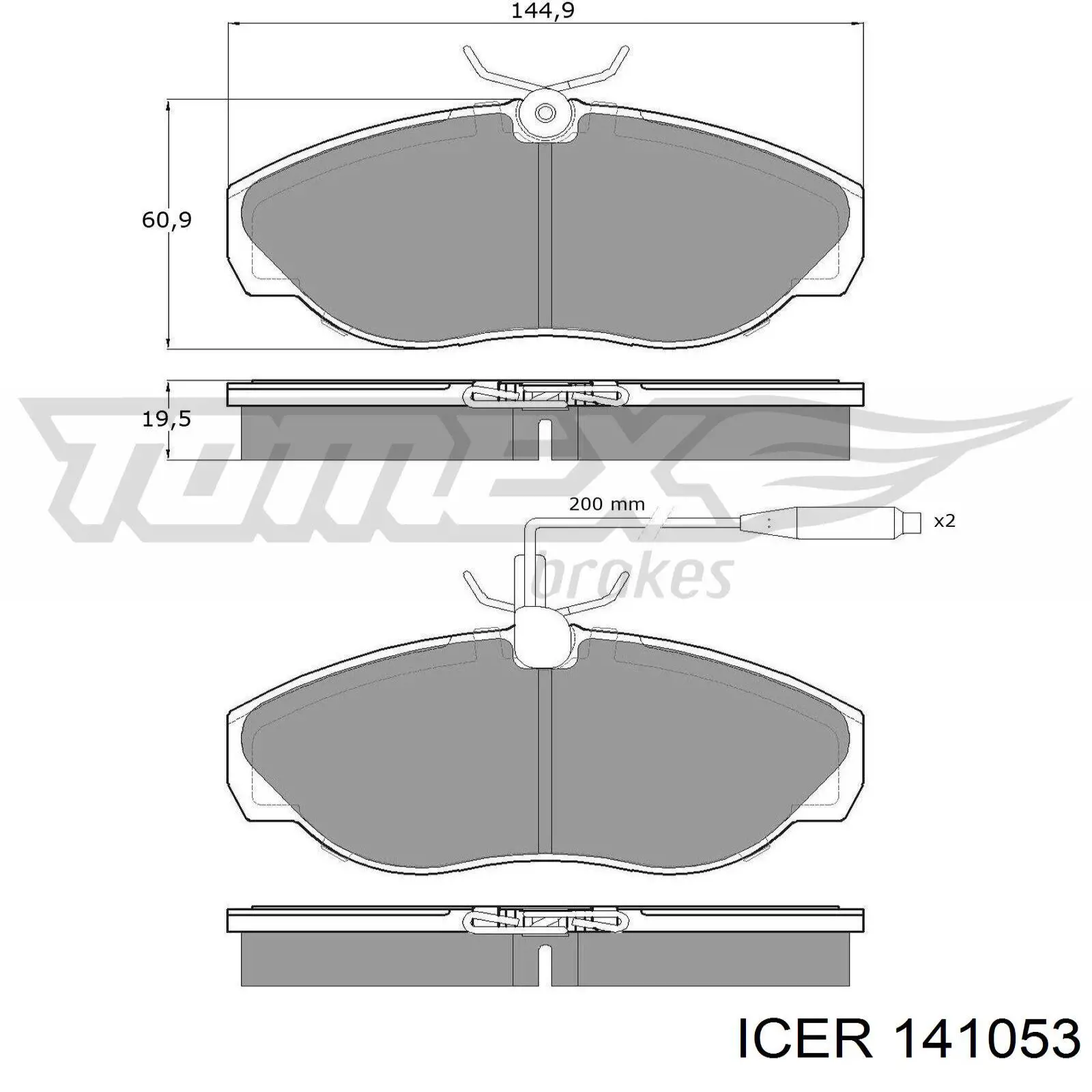 141053 Icer колодки гальмівні передні, дискові