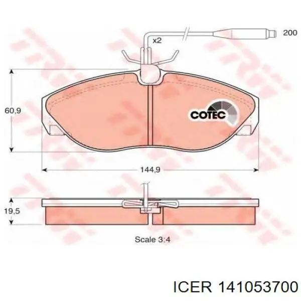Гальмівні колодки Icer 141053700 ціна, від 20.93 USD