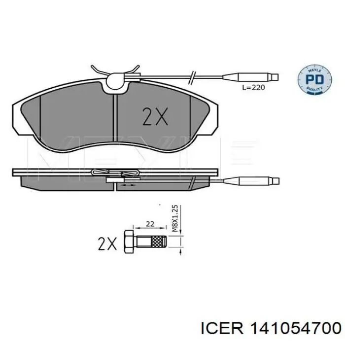 Тормозні колодки Icer 141054700