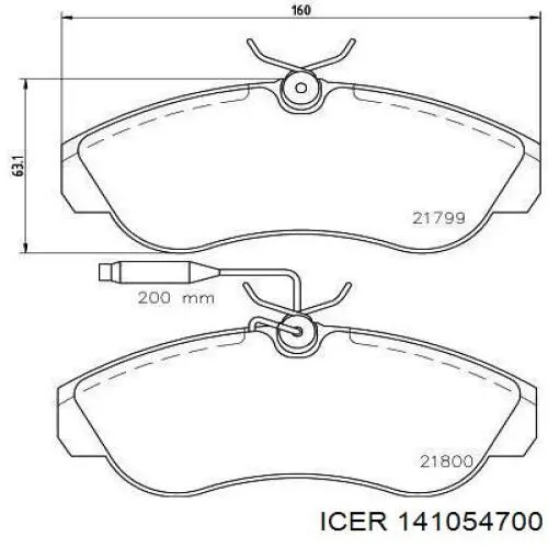 Гальмівні колодки Icer 141054700 ціна, від 21.62 USD