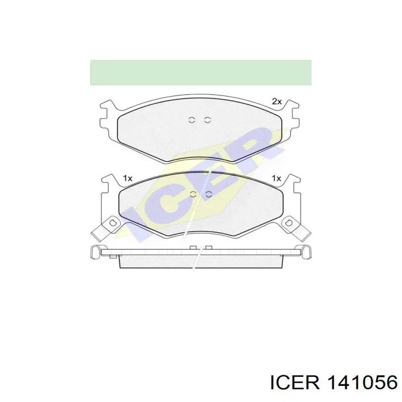 141056 Icer колодки гальмівні передні, дискові