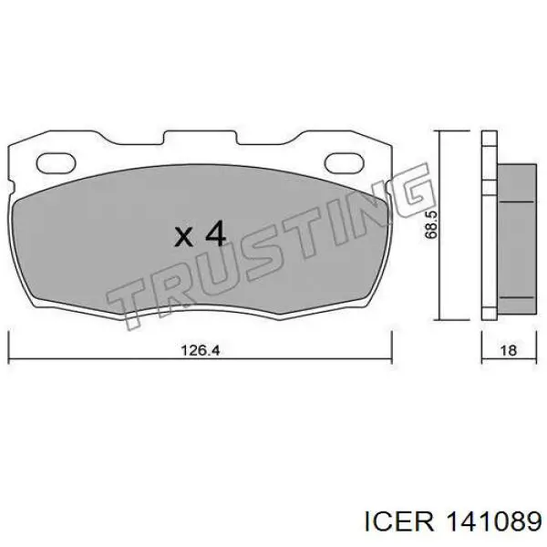 Гальмівні колодки Icer 141089 ціна, від 26.79 USD