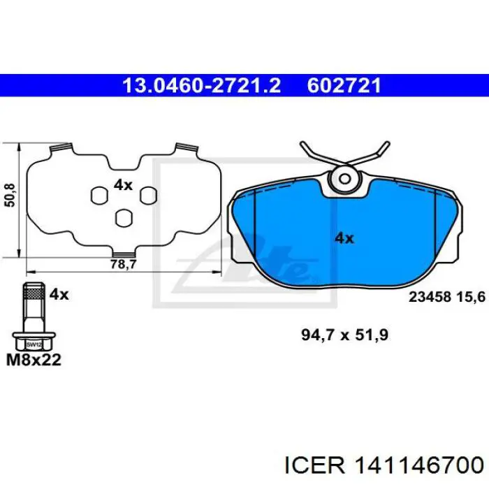 Задні гальмівні колодки Icer 141146700 ціна, від 24.85 USD