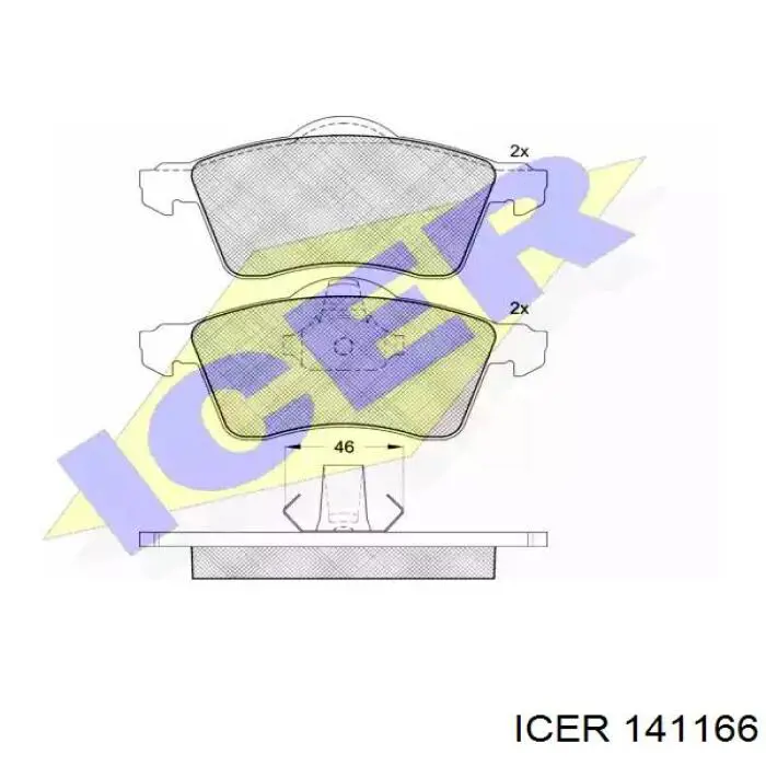 Купити 141166 Icer Колодки гальмівні передні, дискові