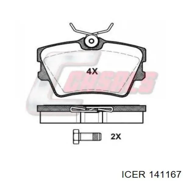 Задні дискові колодки Icer 141167