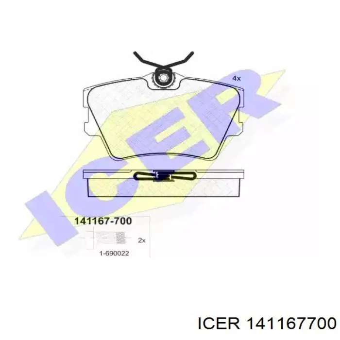 141167700 Icer Колодки гальмівні задні, дискові