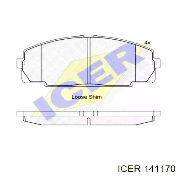Гальмівні колодки Icer 141170 ціна, від 23.09 USD