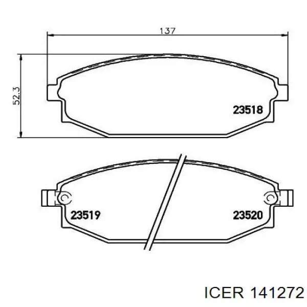 Передні тормозні колодки 141272 Icer