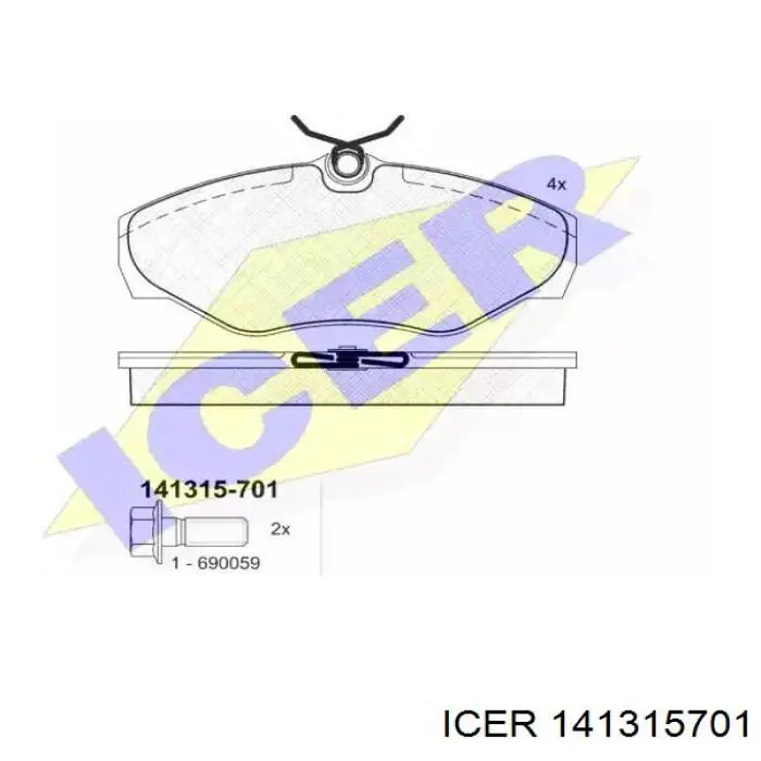 141315701 Icer Передні гальмівні колодки