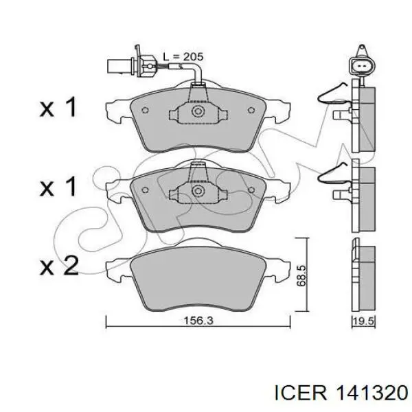 Гальмівні колодки Icer 141320 ціна, від 19.83 USD