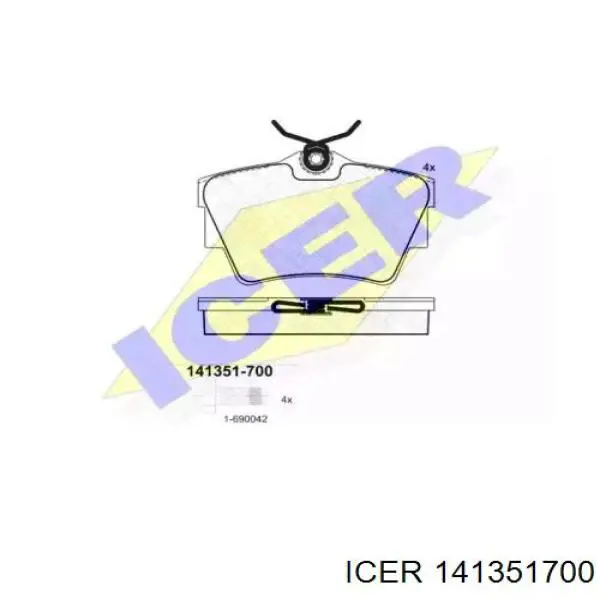 141351700 Icer Колодки гальмівні задні, дискові