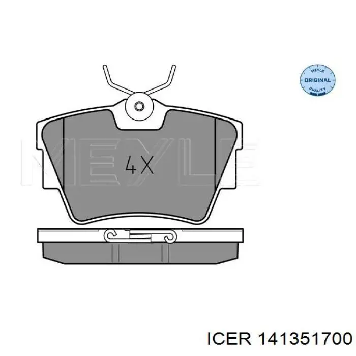 141351700 Icer Колодки гальмівні задні, дискові