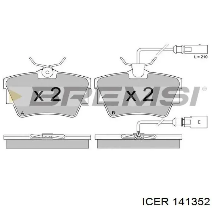 Купити 141352 Icer Задні колодки