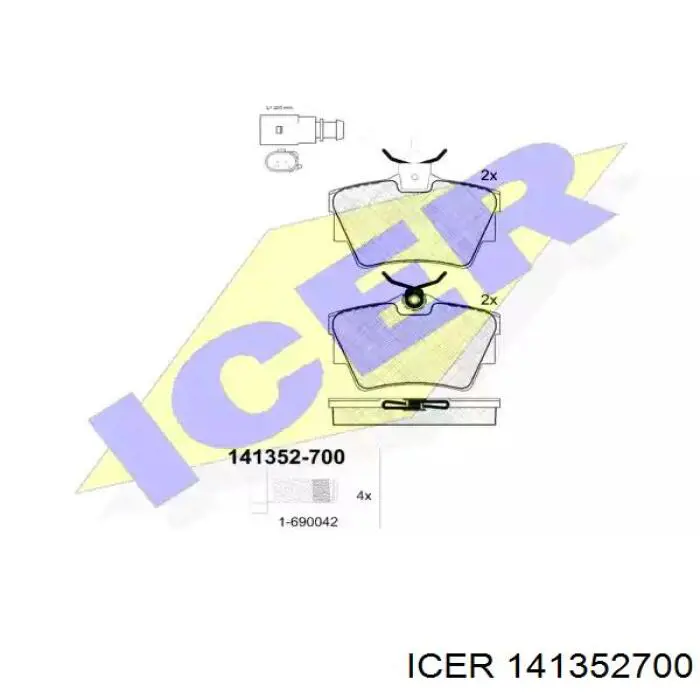 141352700 Icer Колодки гальмівні задні, дискові