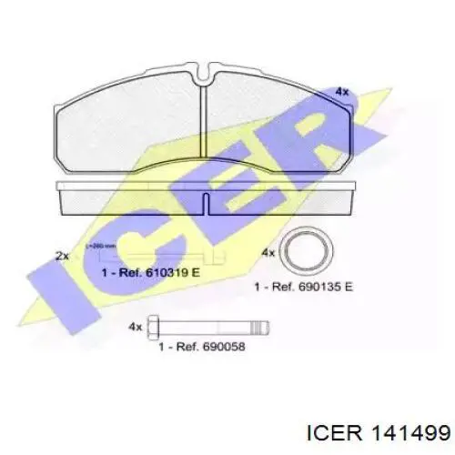 Передні тормозні колодки 141499 Icer