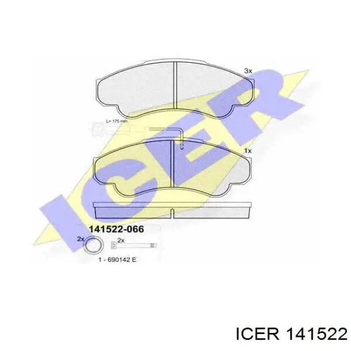 141522 Icer колодки гальмівні передні, дискові