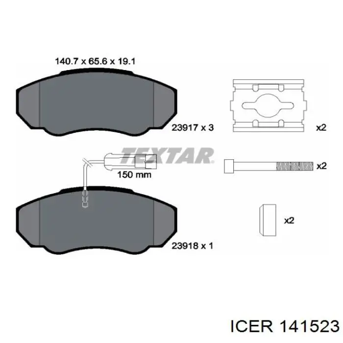 Гальмівні колодки Icer 141523 ціна, від 19.38 USD