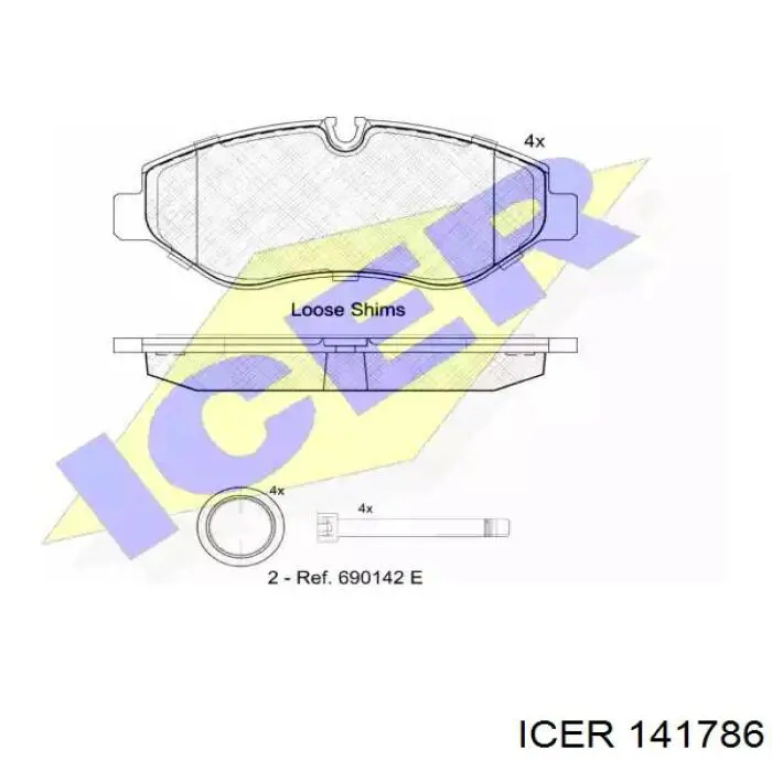 Передні тормозні колодки 141786 Icer