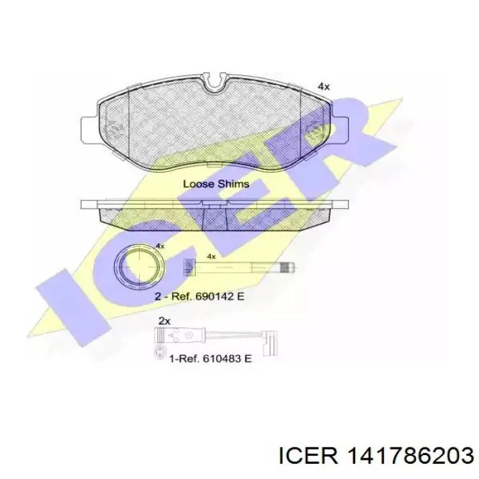 Передні тормозні колодки 141786203 Icer