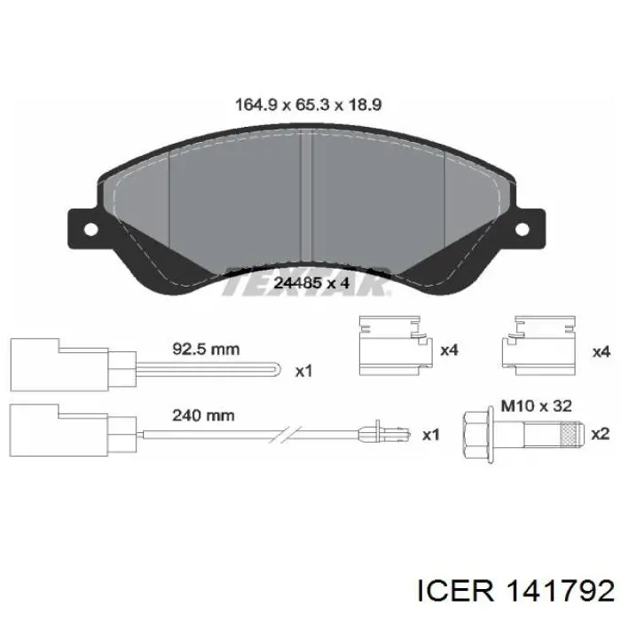 Гальмівні колодки Icer 141792 ціна, від 30.71 USD