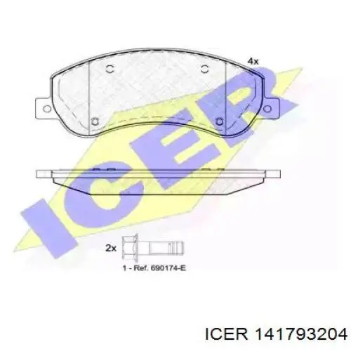 141793204 Icer Передні гальмівні колодки