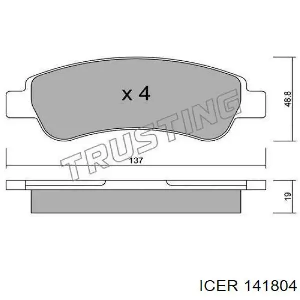 Купити 141804 Icer Задні колодки