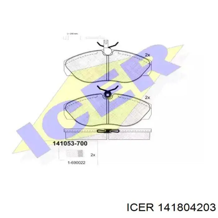 Задні гальмівні колодки Icer 141804203 ціна, від 27.66 USD