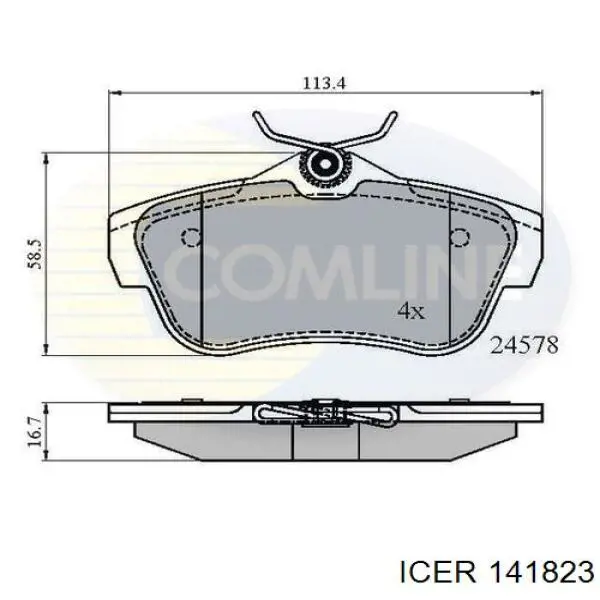 Купити 141823 Icer Задні колодки