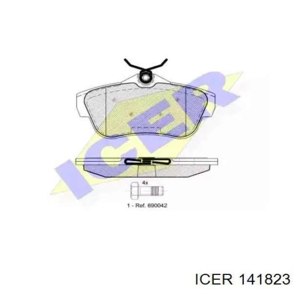 Задні гальмівні колодки 141823 Icer