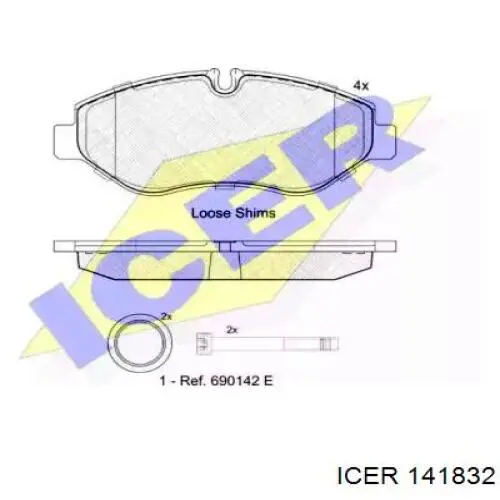 Передні тормозні колодки 141832 Icer