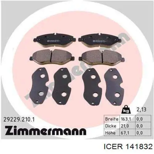 Гальмівні колодки Icer 141832 ціна, від 28.69 USD
