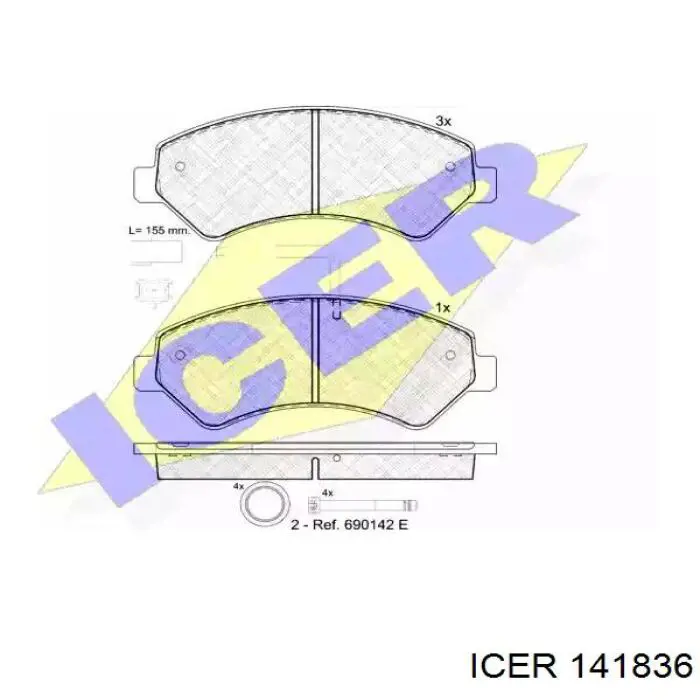 141836 Icer Передні гальмівні колодки