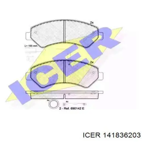 141836203 Icer Передні гальмівні колодки