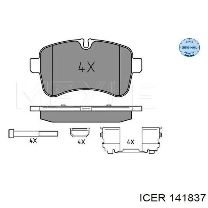 141837 Icer Колодки гальмівні задні, дискові