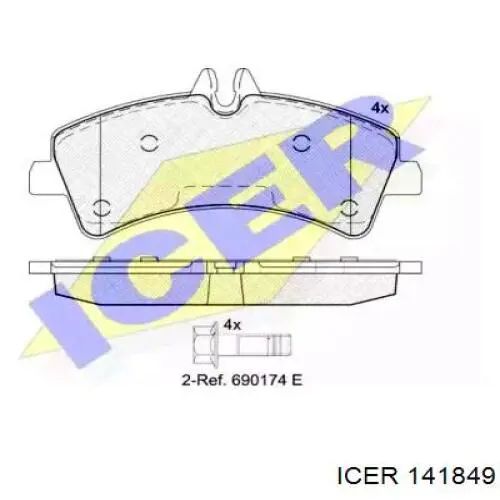 Задні гальмівні колодки 141849 Icer