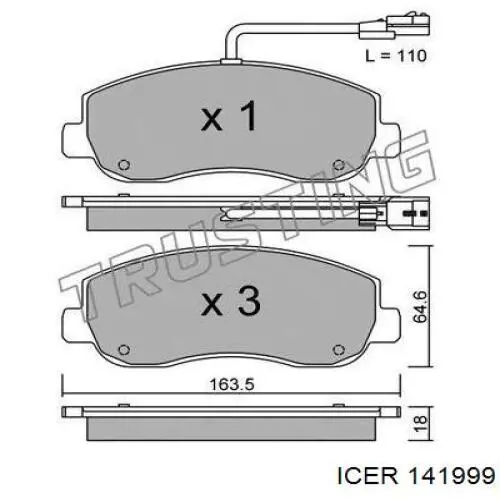 141999 Icer Передні гальмівні колодки