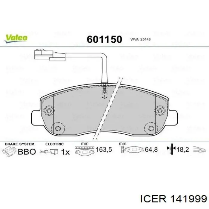 Гальмівні колодки Icer 141999 ціна, від 31.67 USD