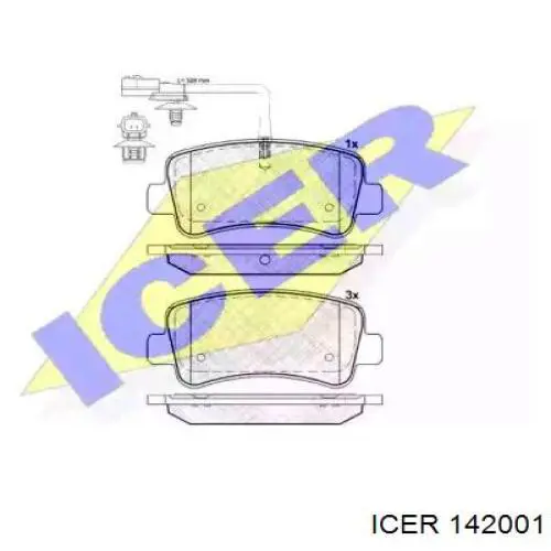 Купити 142001 Icer Задні колодки