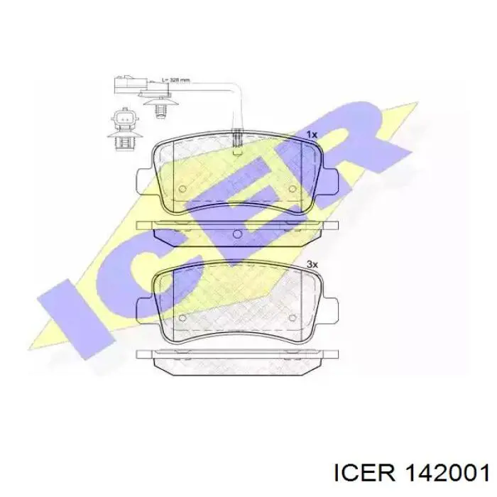 Задні гальмівні колодки 142001 Icer