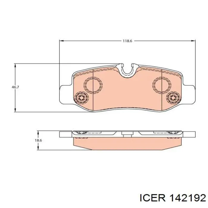 142192 Icer Колодки гальмівні задні, дискові