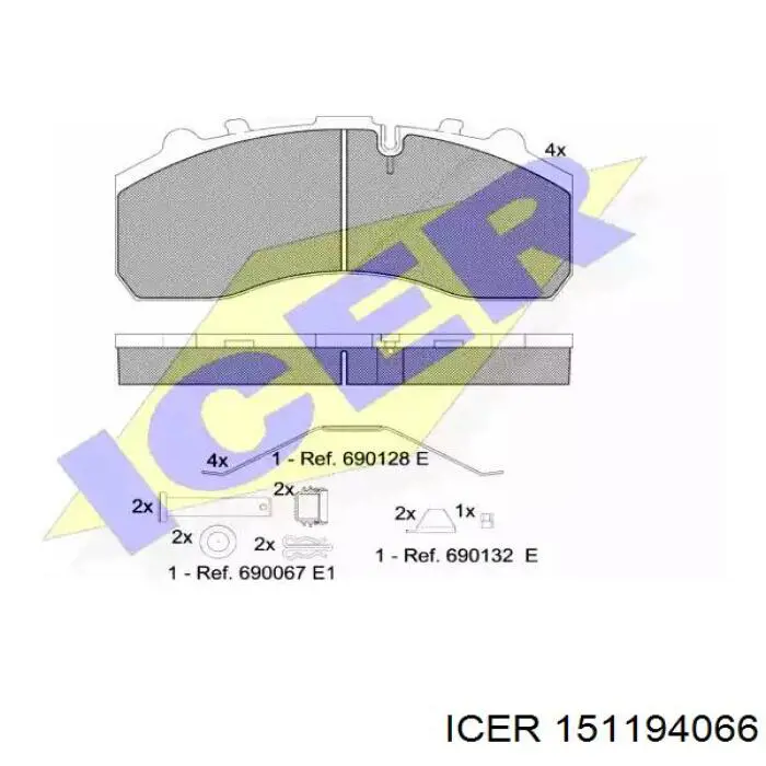 Купити 151194066 Icer Задні колодки
