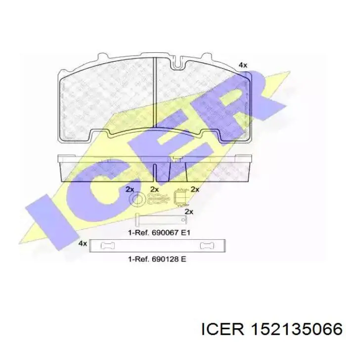 Задні гальмівні колодки Icer 152135066 ціна, від 64.77 USD