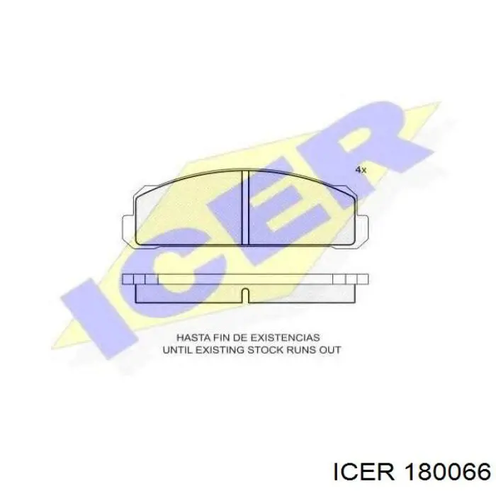 Колодки гальмівні передні, дискові 180066 Icer