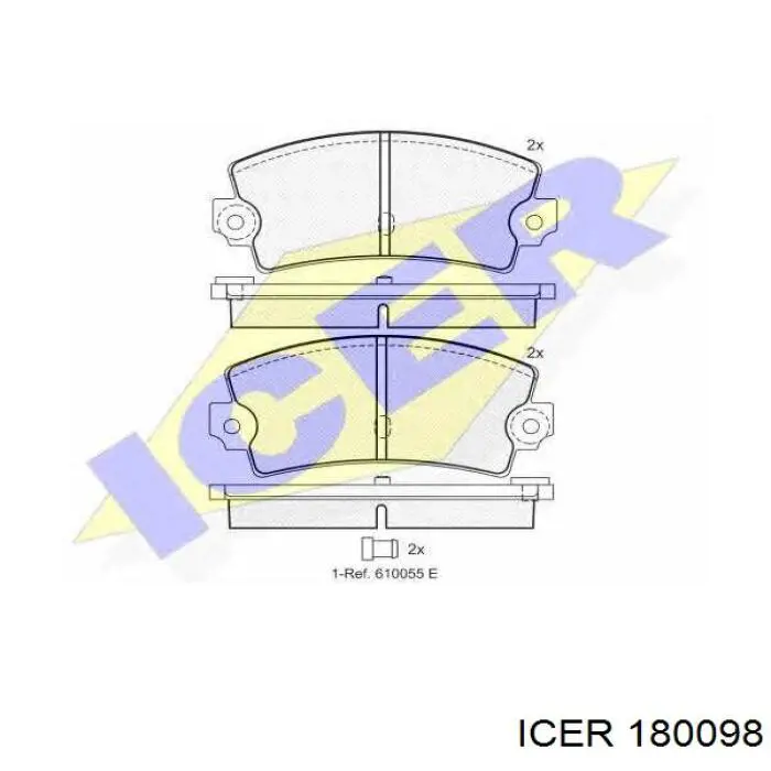 Колодки гальмові задні, дискові 180098 Icer